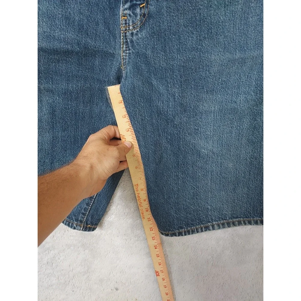 Levis Jean Shorts Mens 38 569 Baggy Skater Grunge Denim Blue Faded Jorts FLAW